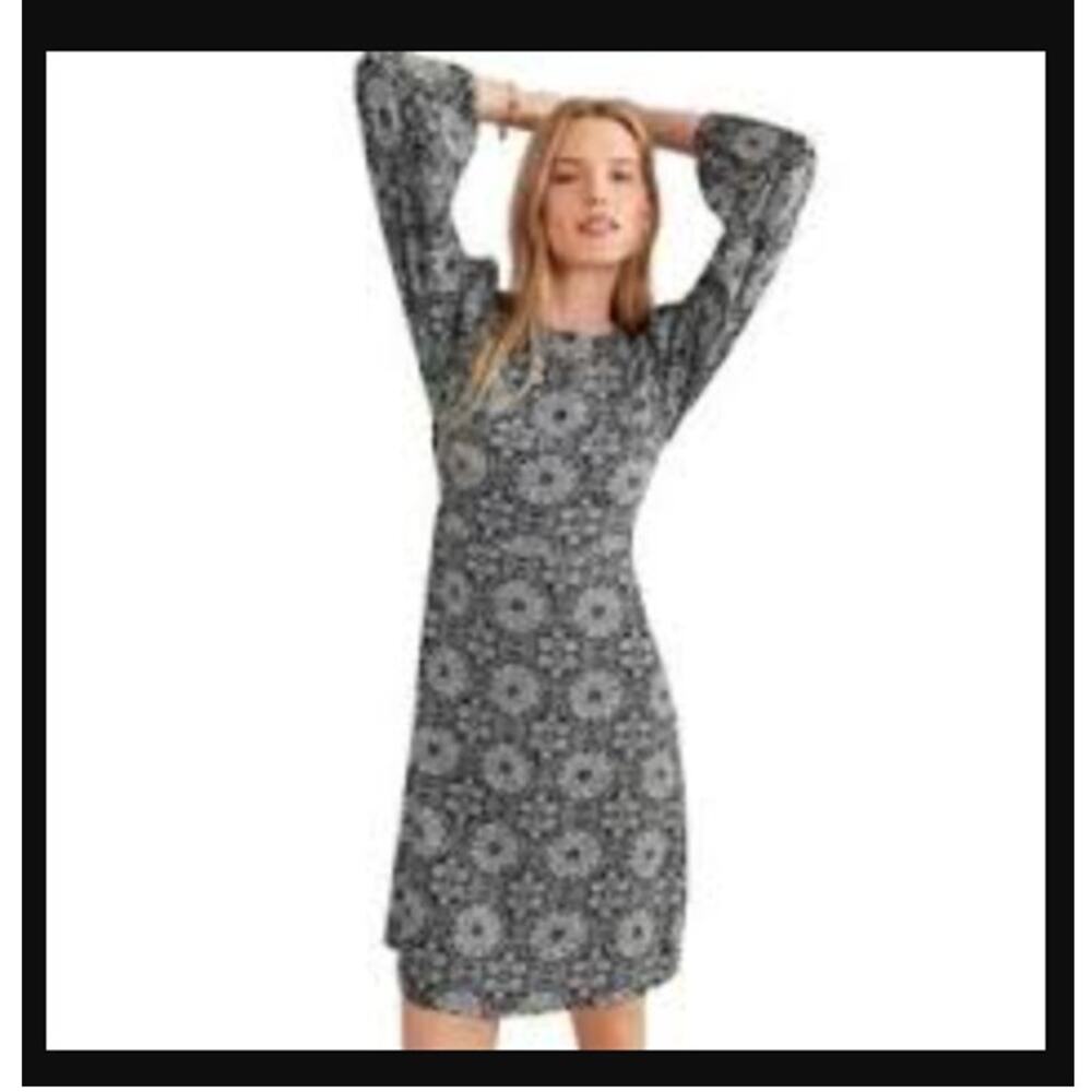 Boden Lucia Black White Medallion Dress - Long